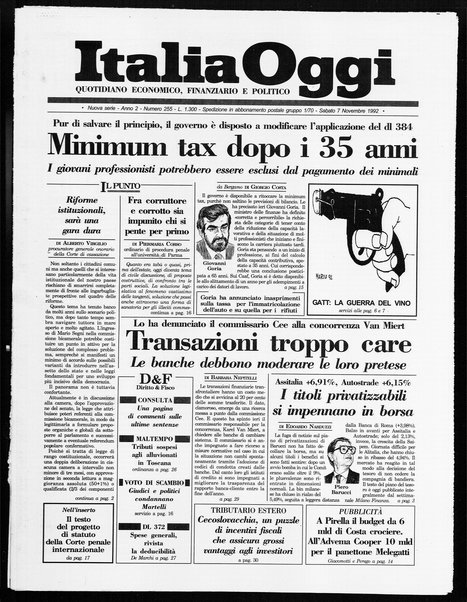 Italia oggi : quotidiano di economia finanza e politica